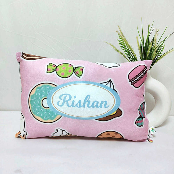 Personalized Donut Printed Kids Pillow